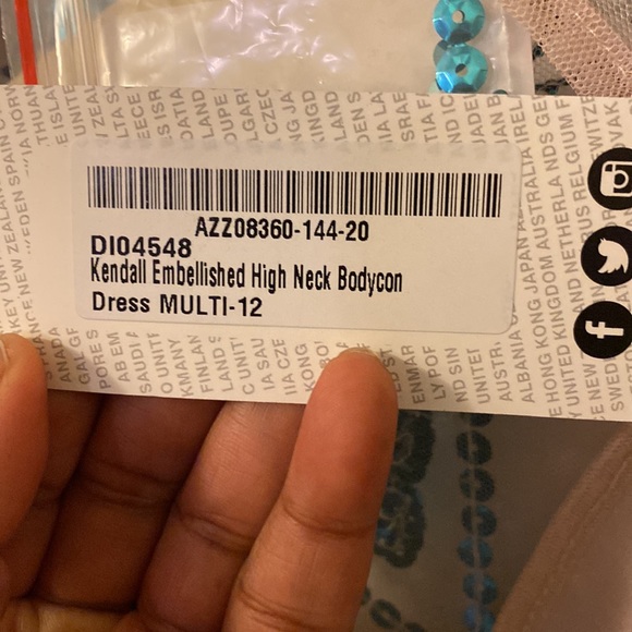 Kendall Embellished high Neck Bodycon dress - Picture 5 of 5